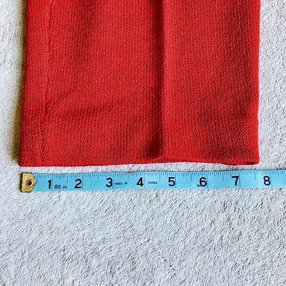 St. John Collection Terracotta Knit Pleated Front Elastic Waist Ankle Pants - Picture 8 of 9